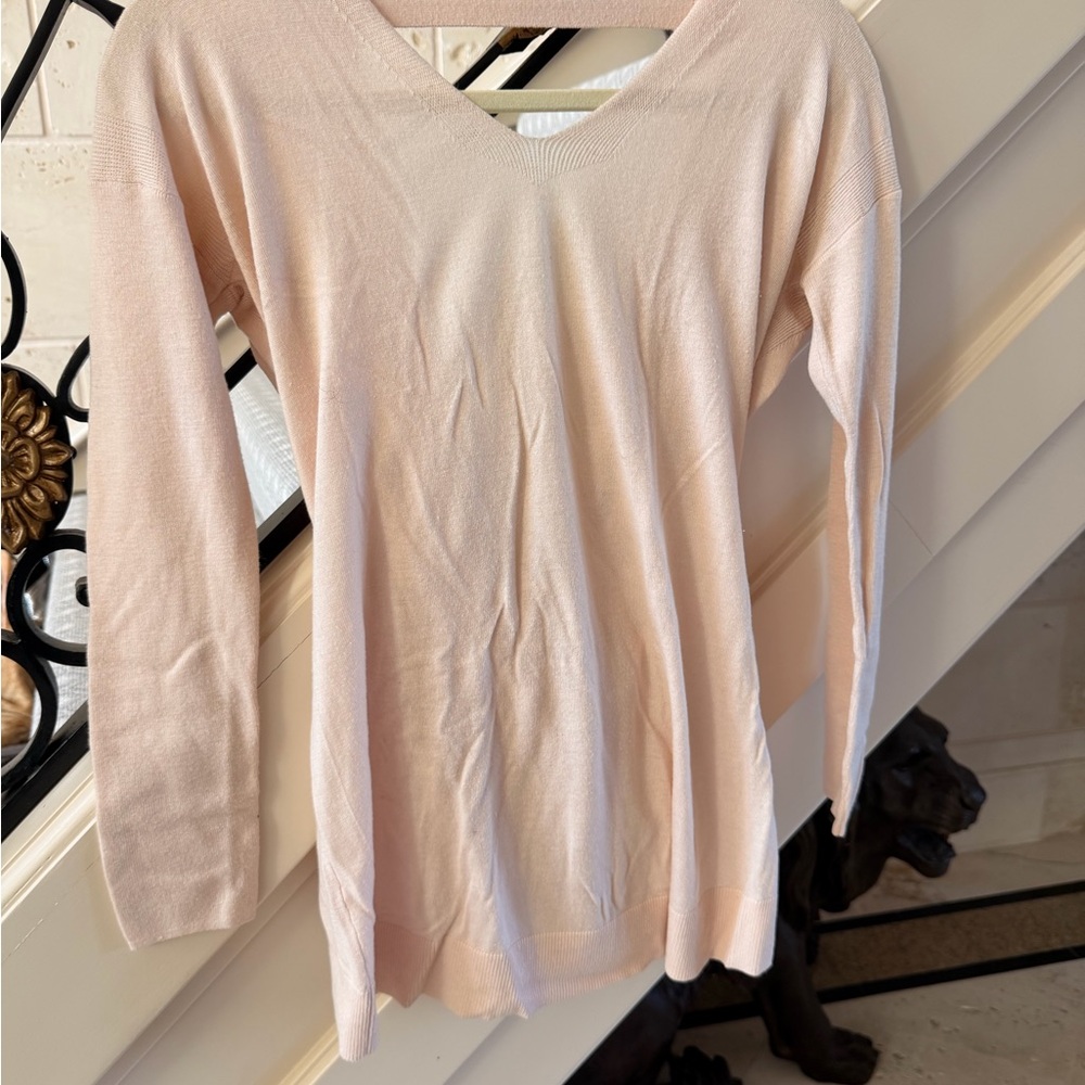 Light Pink V-Neck Sweater